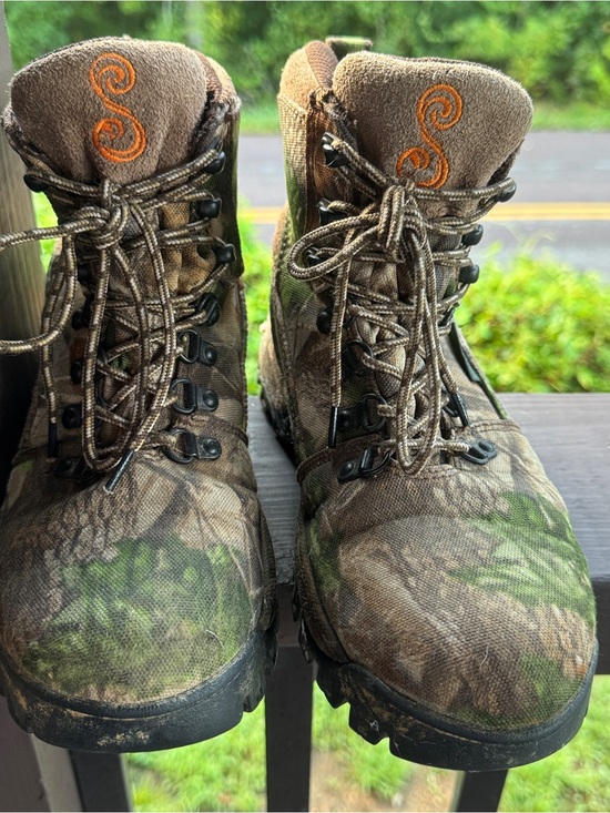 She Boots Shoes - Women’s Lace-Up Camouflage Brown/Green Outdoor Boots Waterproof 8M
